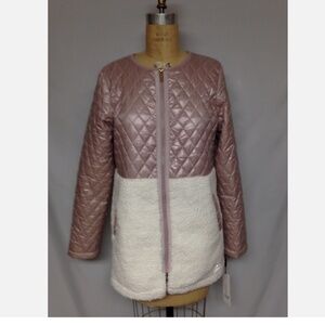 Calvin Klein Performance Quilted Fleece Jacket PF8J4738 Blush M NWT $99